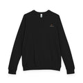 Crewneck Sweatshirt — Minimal Chest Logo Raglan French Terry by Printify