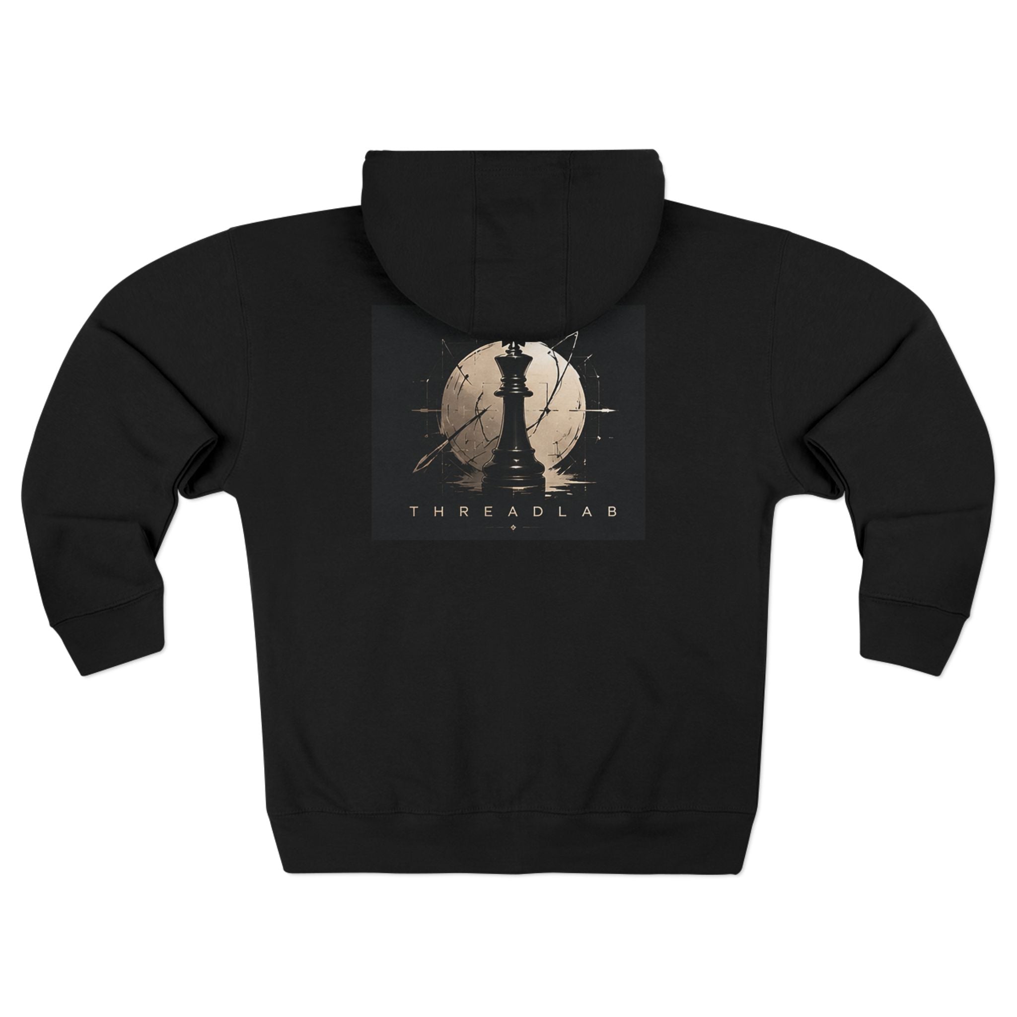 Zip Hoodie — 'Threadlab' Chess King Moon Graphic Zip-Up Hoodie by Printify