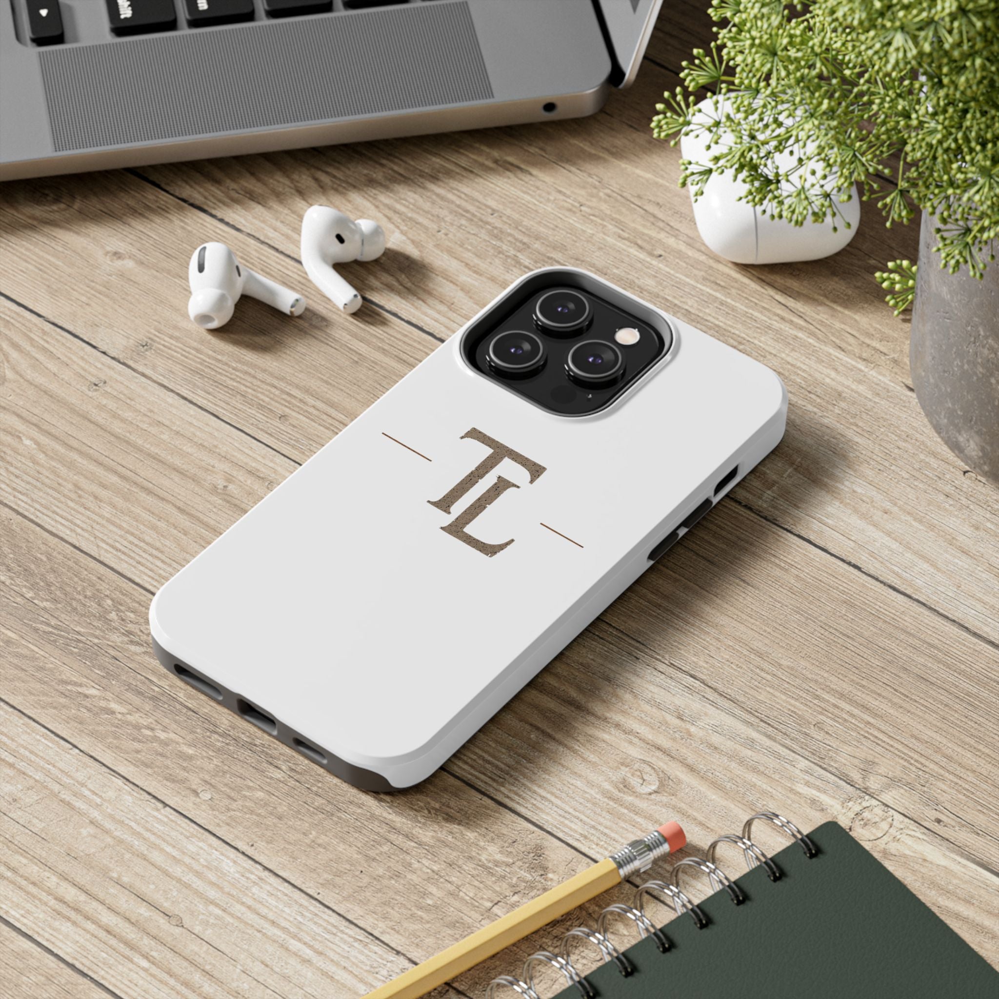 Monogram TL Tough Phone Case — Classic Minimalist Protective Phone Cover by Printify