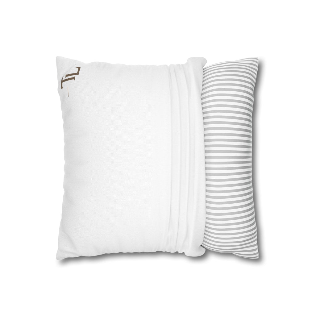 White Spun Polyester Square Pillowcase – Soft Decorative Throw Cover by Printify