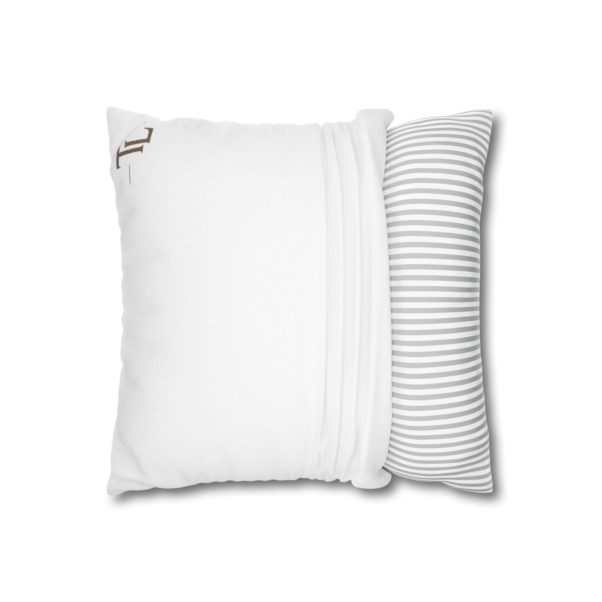 White Spun Polyester Square Pillowcase – Soft Decorative Throw Cover by Printify