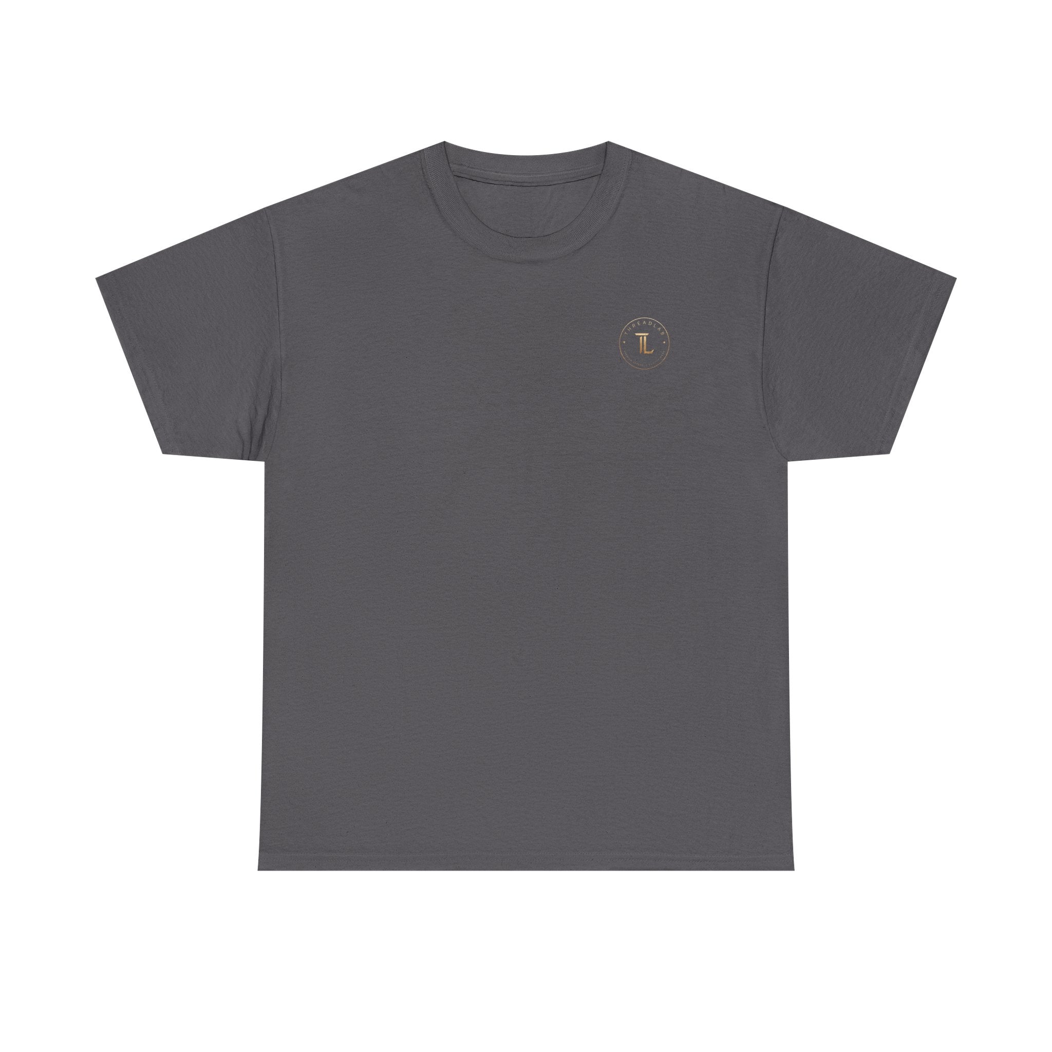 Golden Celestial Geometric Tee in gray with small logo design, featuring a comfortable fit for stylish wear.