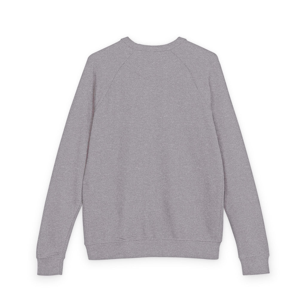 Crewneck Sweatshirt — Minimal Chest Logo Raglan French Terry by Printify