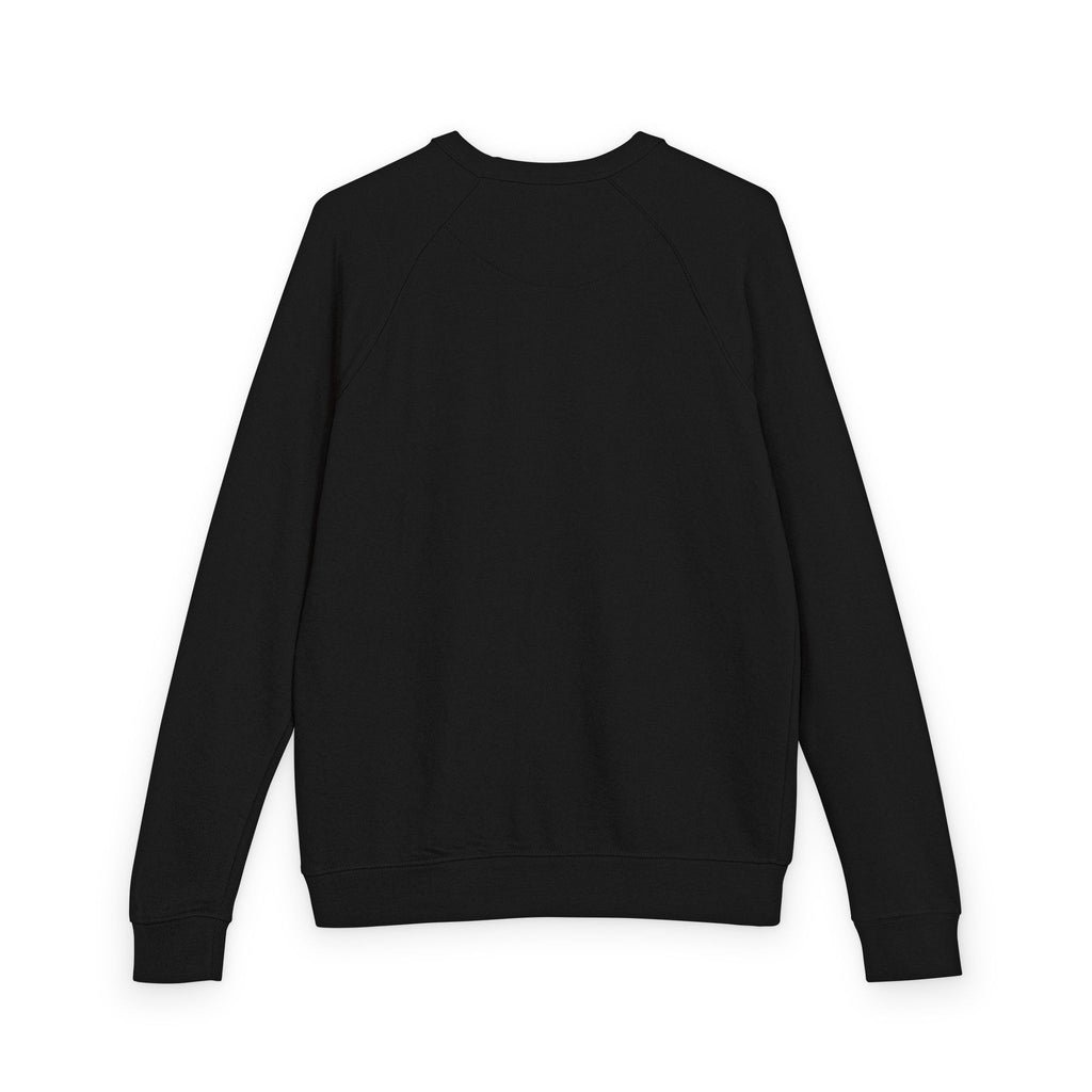 Crewneck Sweatshirt — Minimal Chest Logo Raglan French Terry by Printify