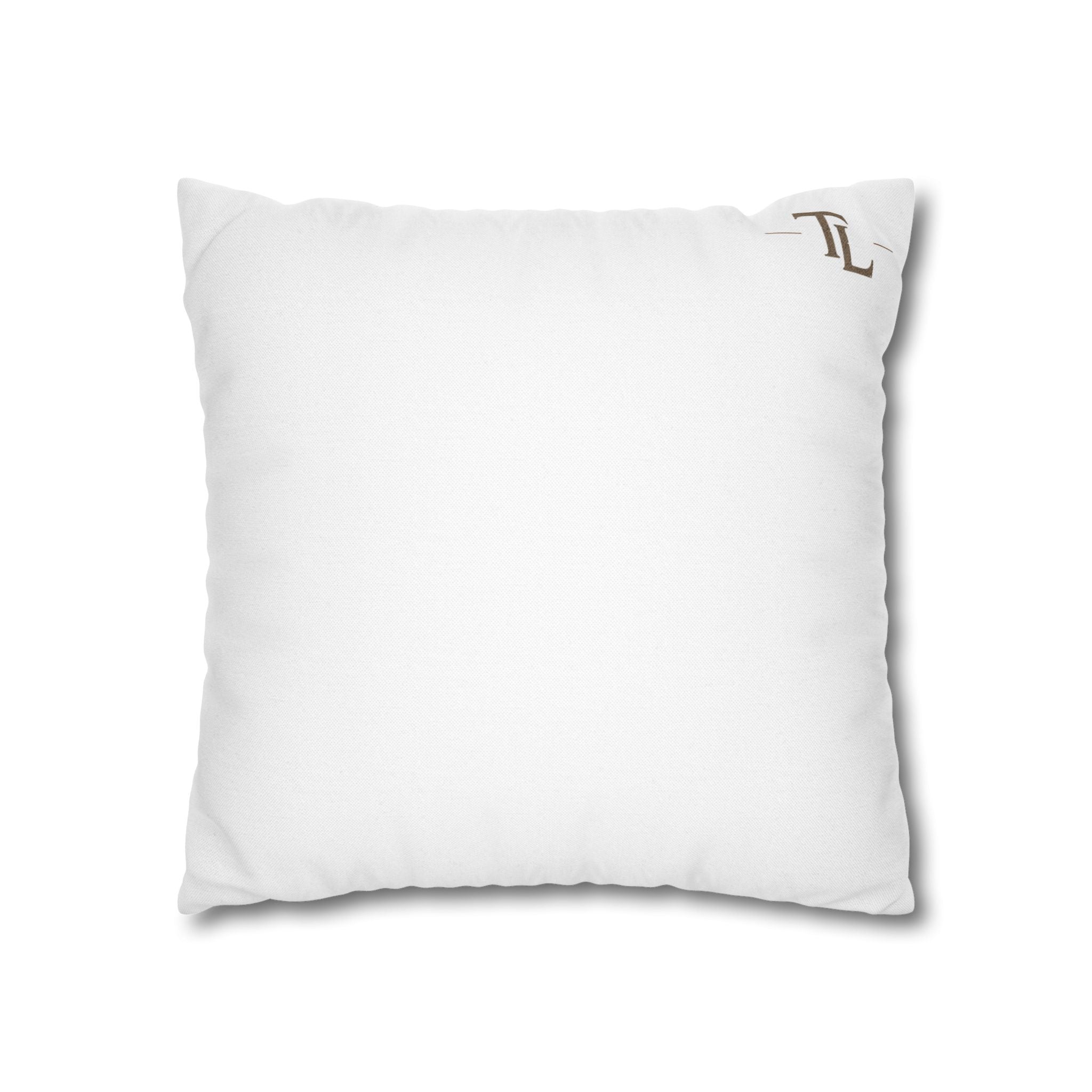 White Spun Polyester Square Pillowcase – Soft Decorative Throw Cover by Printify