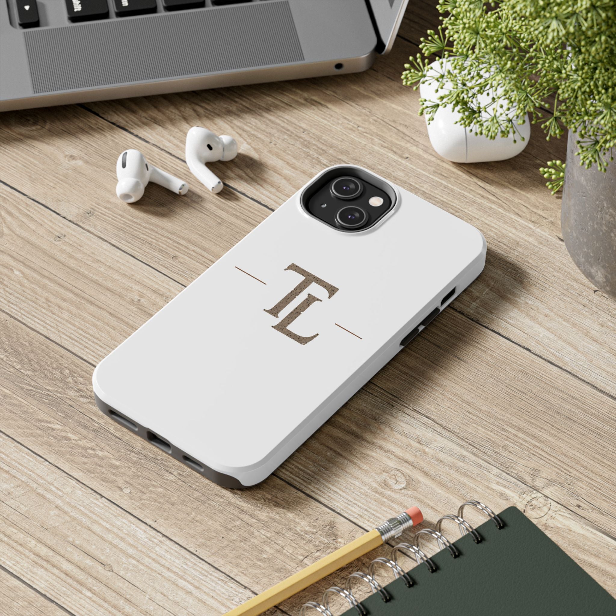 Monogram TL Tough Phone Case — Classic Minimalist Protective Phone Cover by Printify