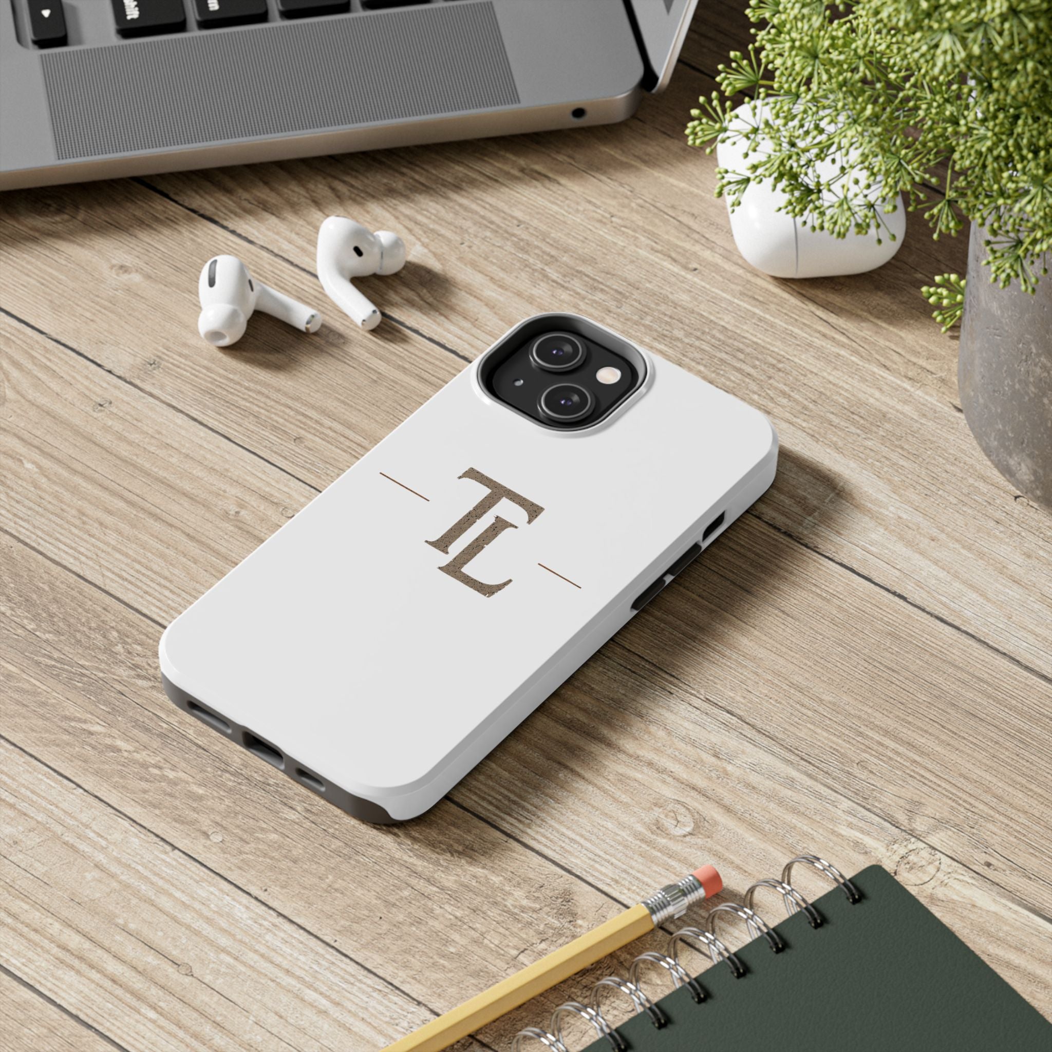 Monogram TL Tough Phone Case — Classic Minimalist Protective Phone Cover by Printify