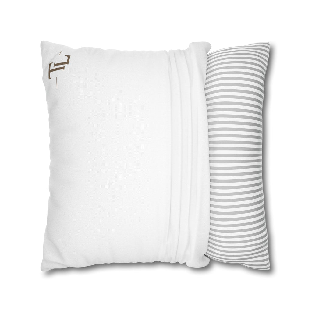 White Spun Polyester Square Pillowcase – Soft Decorative Throw Cover by Printify