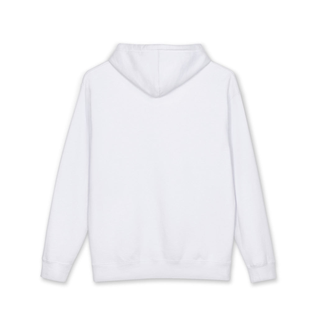 Classic White Hoodie with Minimal 'TL' Chest Logo – Lightweight Pullover by Printify
