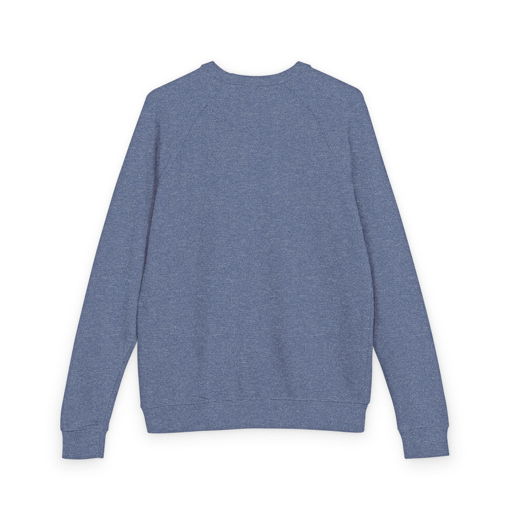 Crewneck Sweatshirt — Minimal Chest Logo Raglan French Terry by Printify
