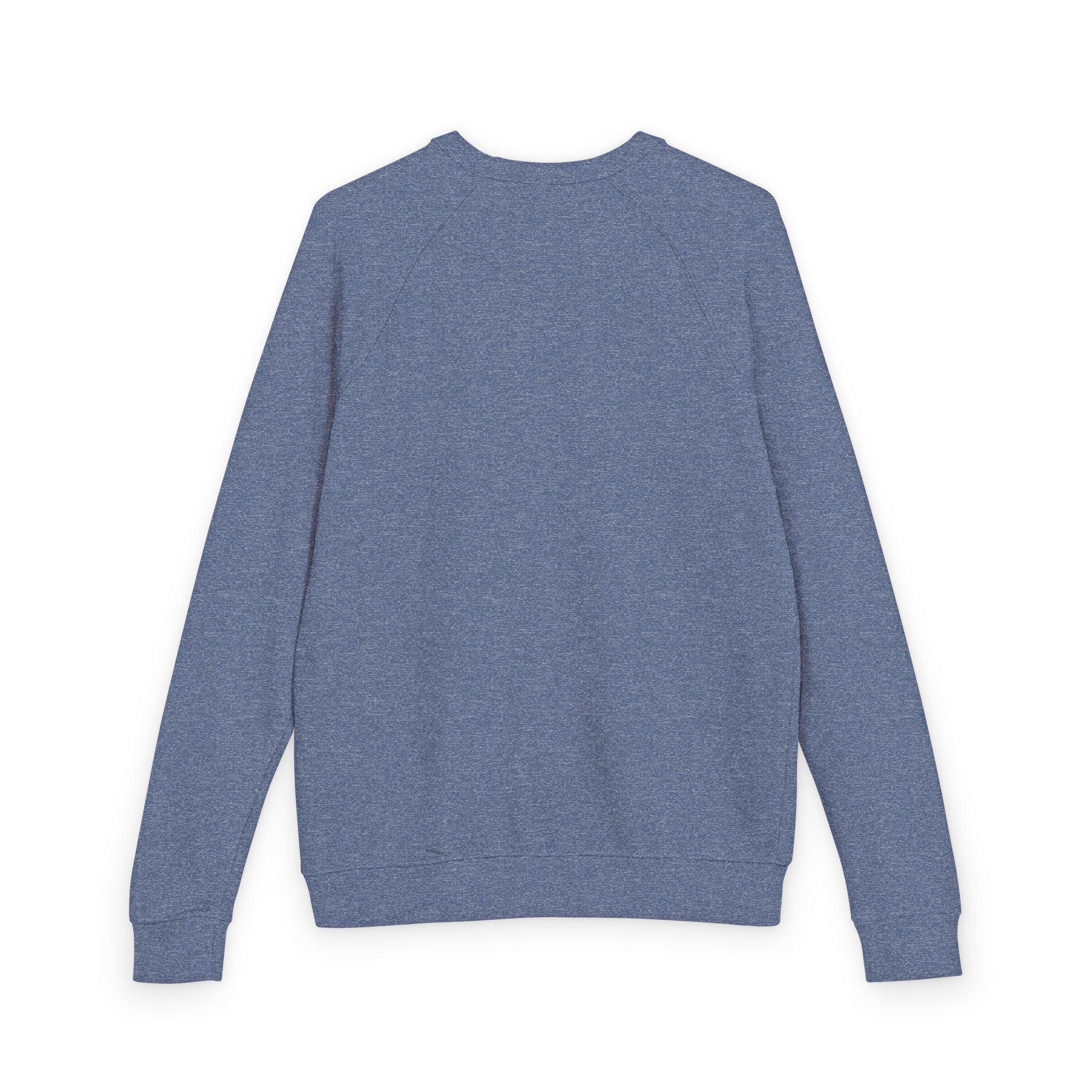 Crewneck Sweatshirt — Minimal Chest Logo Raglan French Terry by Printify
