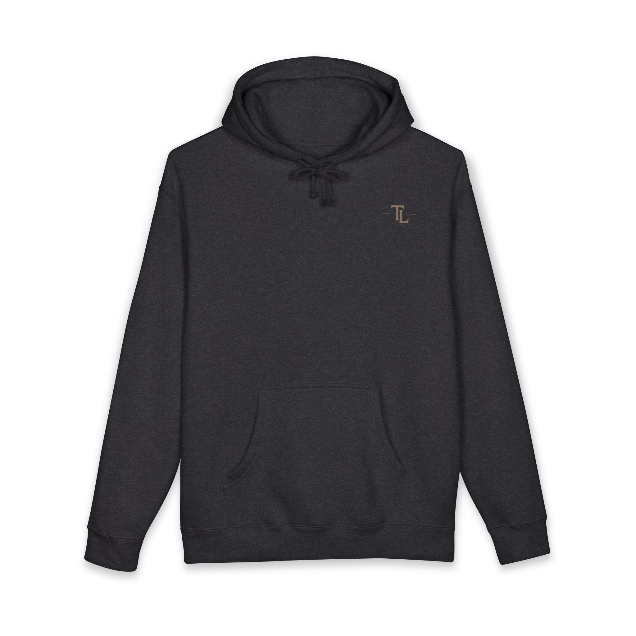 Classic White Hoodie with Minimal 'TL' Chest Logo – Lightweight Pullover by Printify