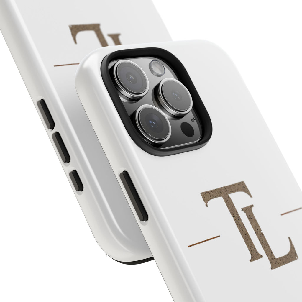 Monogram TL Tough Phone Case — Classic Minimalist Protective Phone Cover by Printify