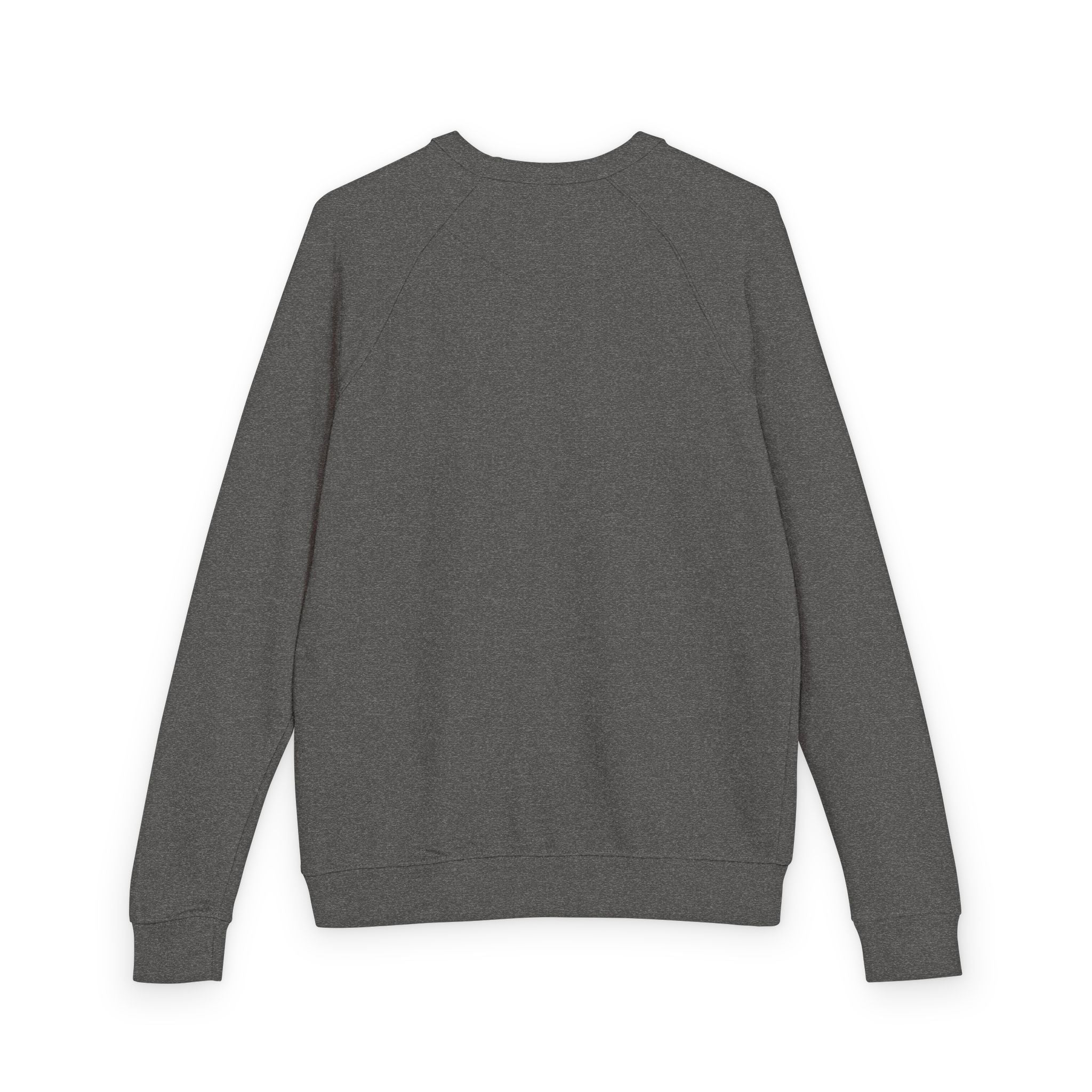 Crewneck Sweatshirt — Minimal Chest Logo Raglan French Terry by Printify