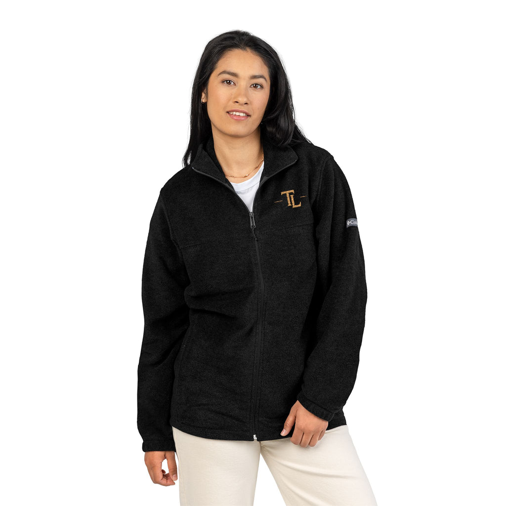 Embroidered 'L' Fleece Jacket — Columbia Zip-Up Outerwear by Printify
