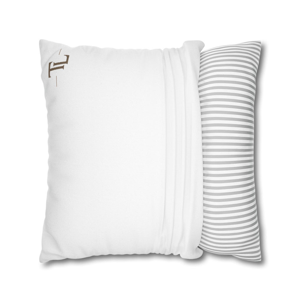 White Spun Polyester Square Pillowcase – Soft Decorative Throw Cover by Printify