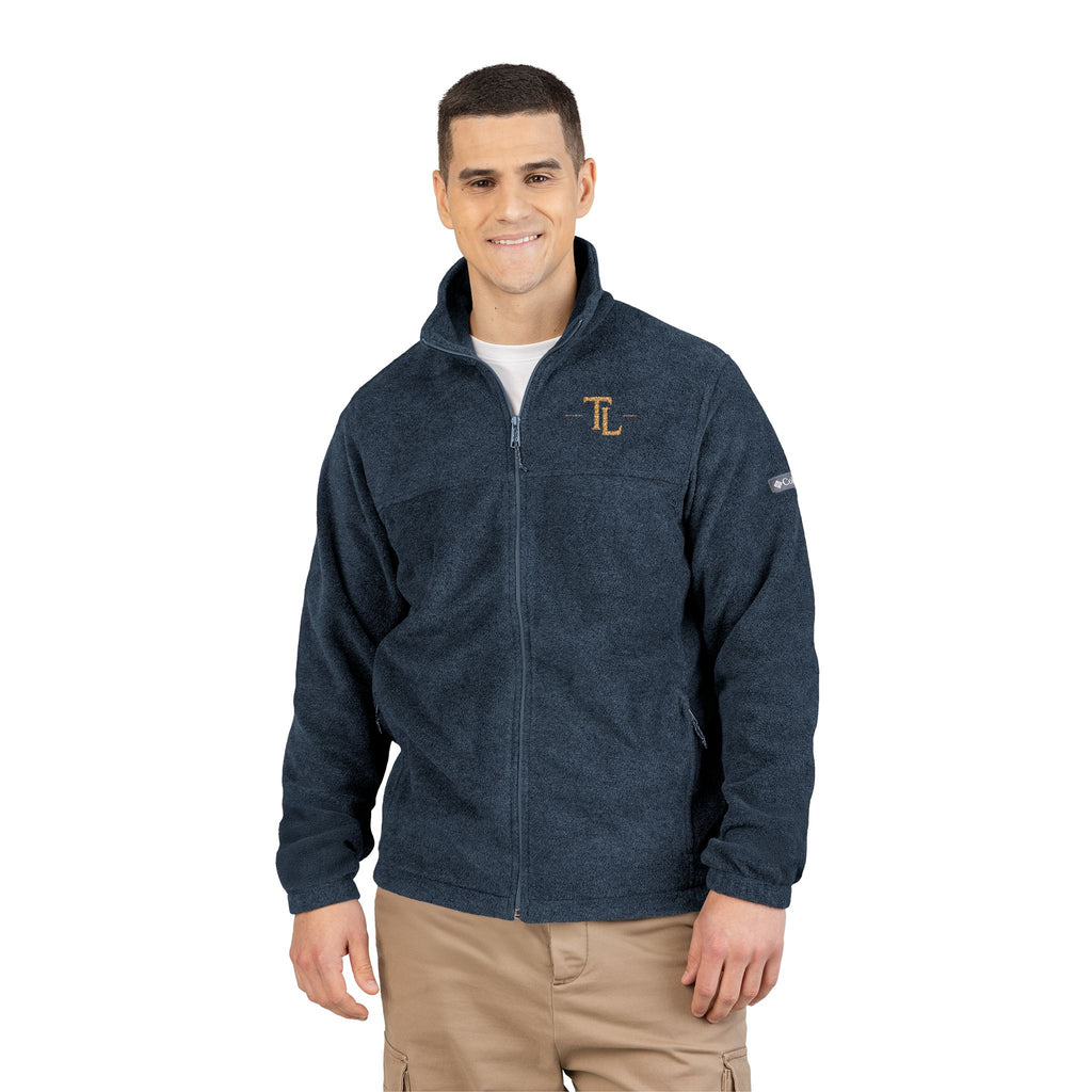 Embroidered 'L' Fleece Jacket — Columbia Zip-Up Outerwear by Printify