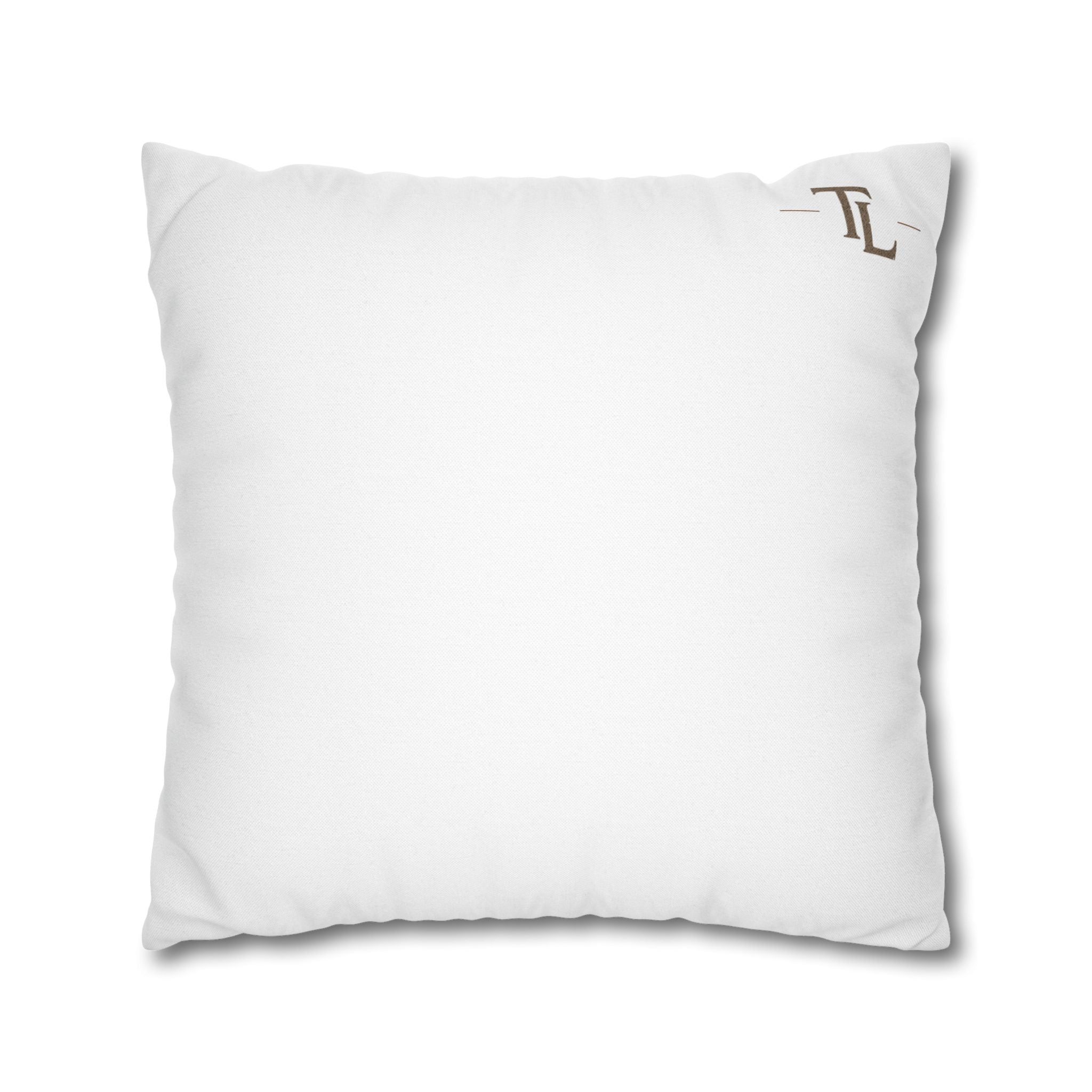 White Spun Polyester Square Pillowcase – Soft Decorative Throw Cover by Printify