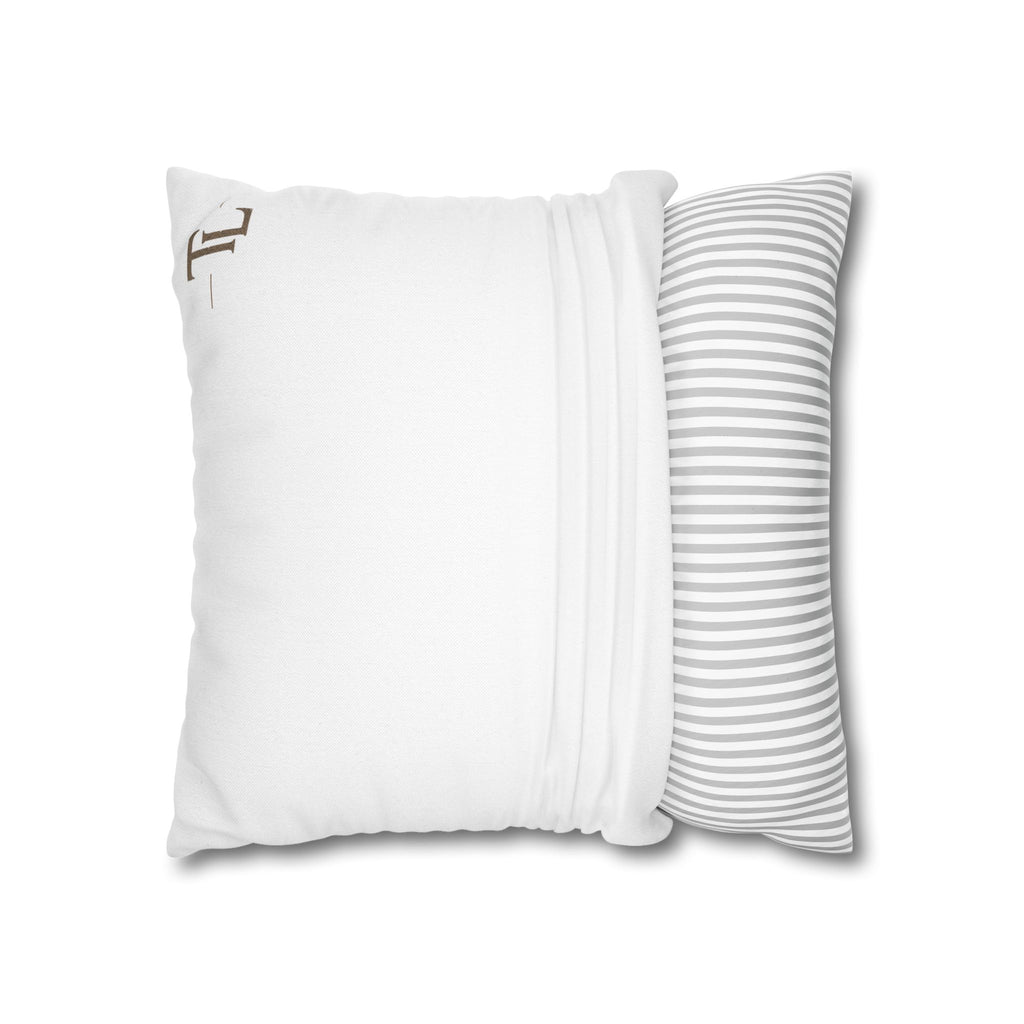 White Spun Polyester Square Pillowcase – Soft Decorative Throw Cover by Printify