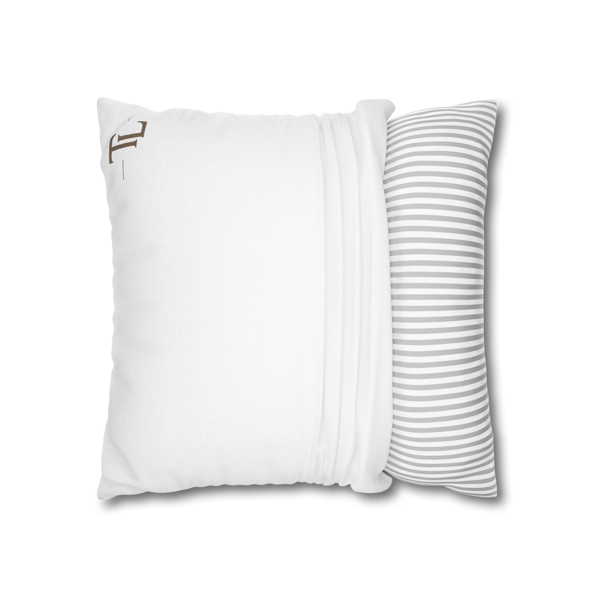 White Spun Polyester Square Pillowcase – Soft Decorative Throw Cover by Printify